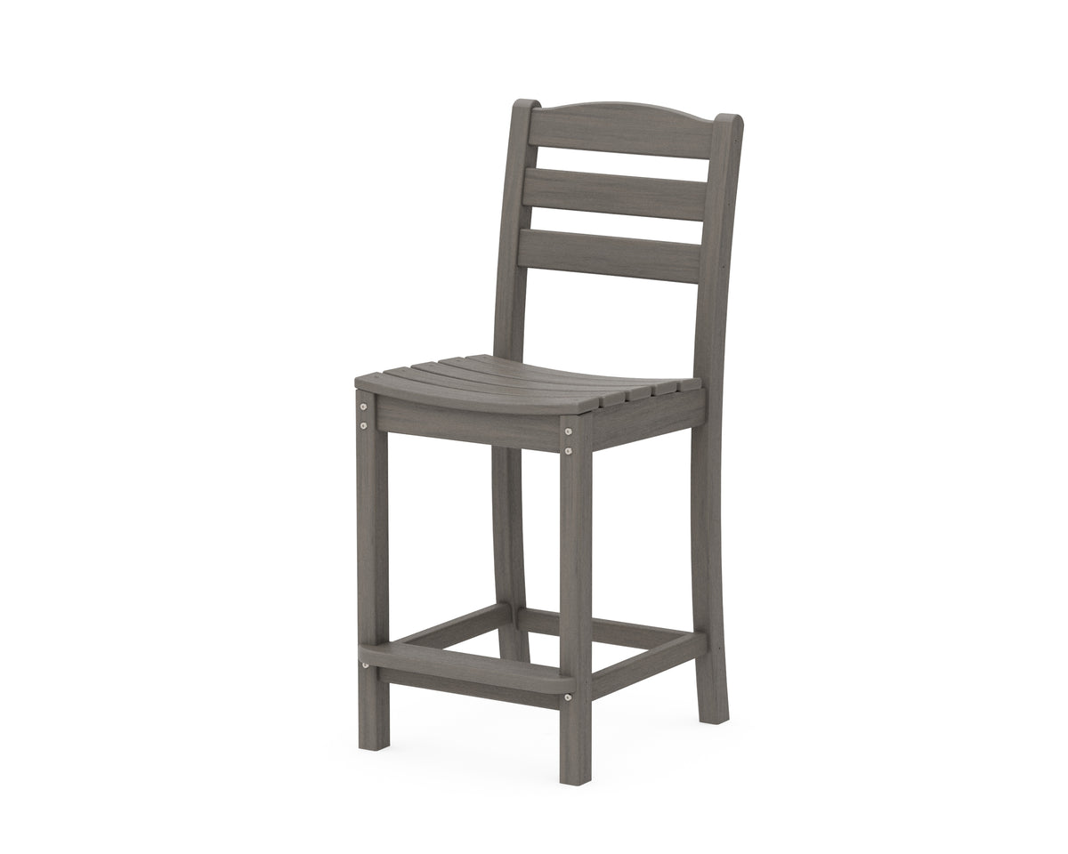 POLYWOOD La Casa Café Counter Side Chair in Driftwood