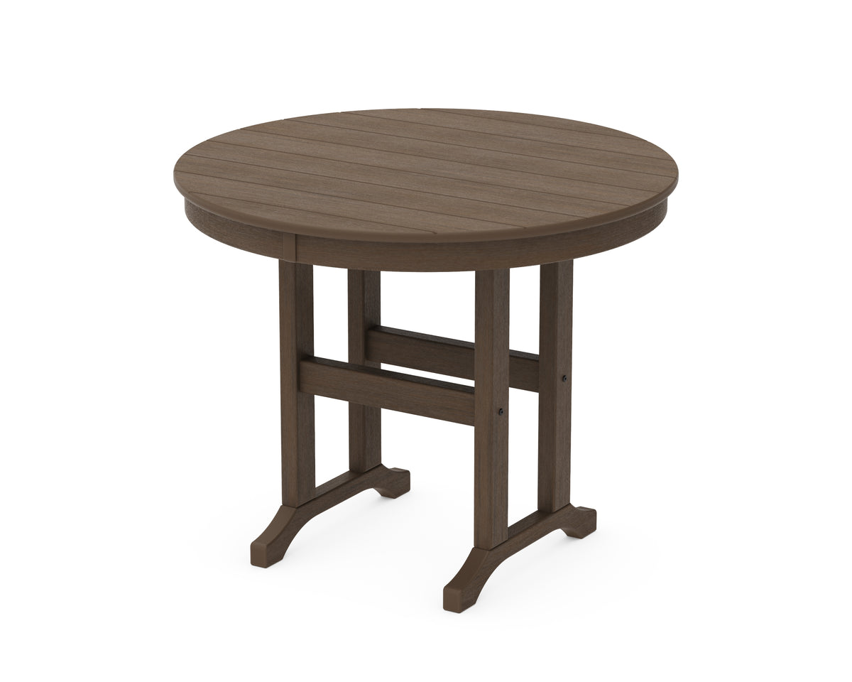 POLYWOOD 36" Round Farmhouse Dining Table in Kona