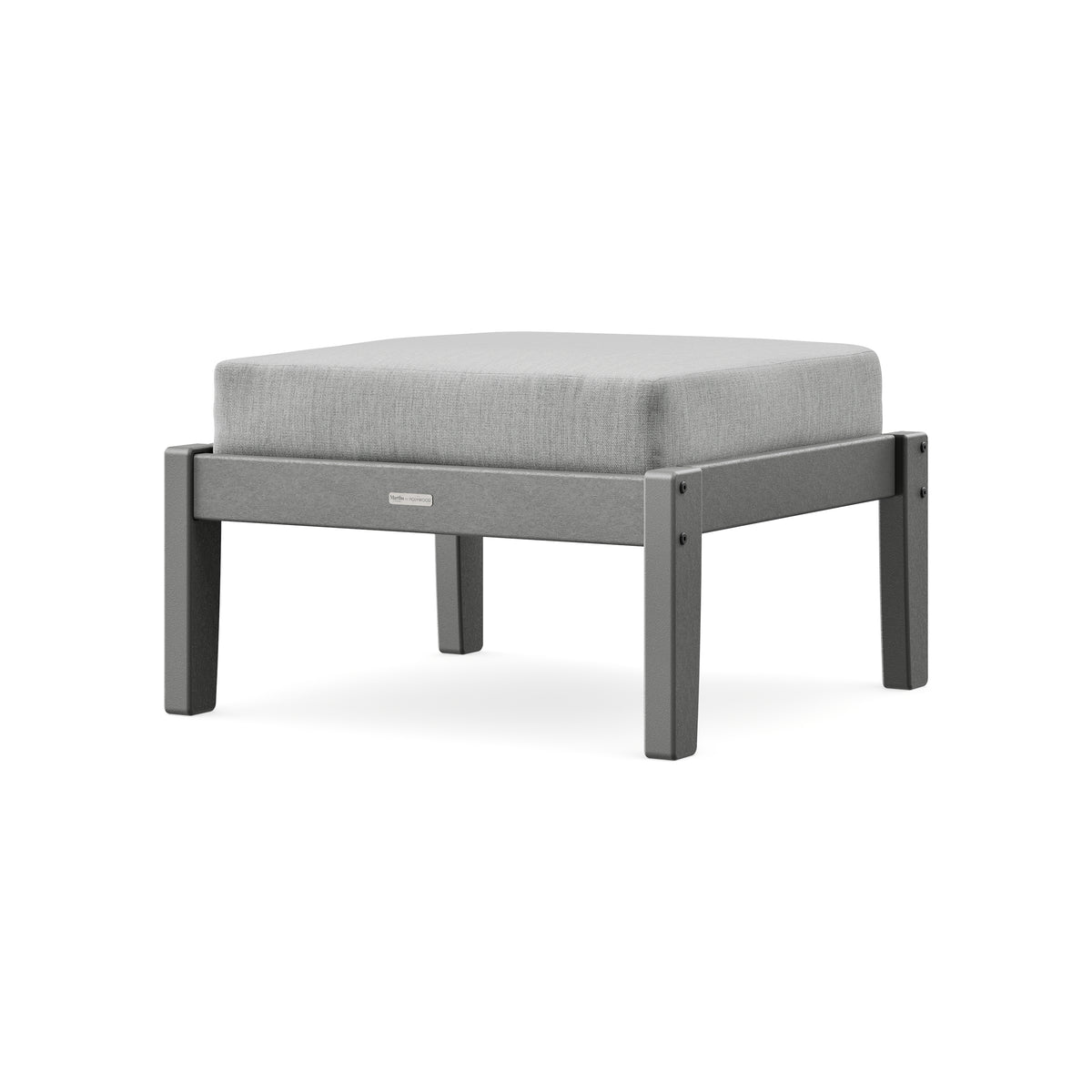 POLYWOOD Chinoiserie Deep Seating Ottoman in Slate Grey / Granite