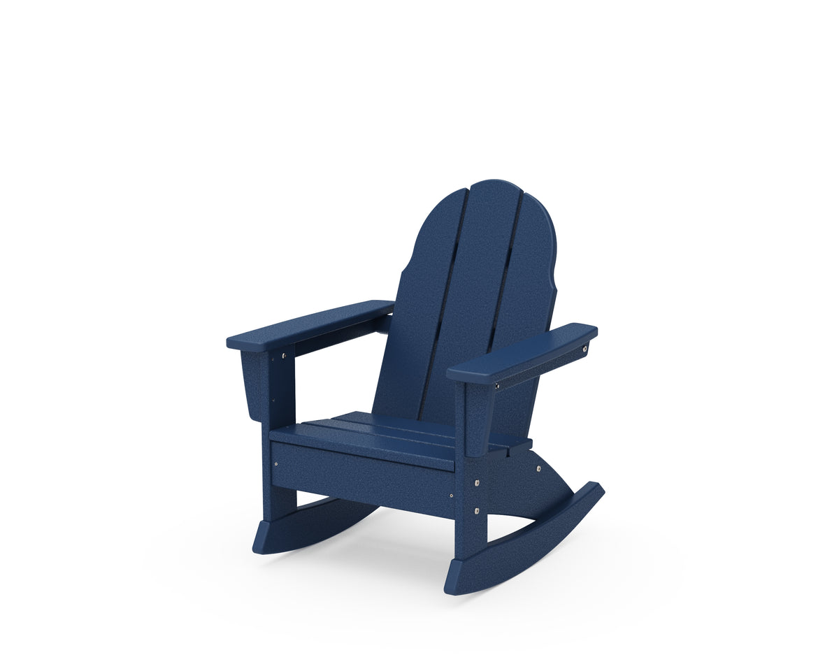 POLYWOOD Kids Vineyard Adirondack Rocking Chair in Navy