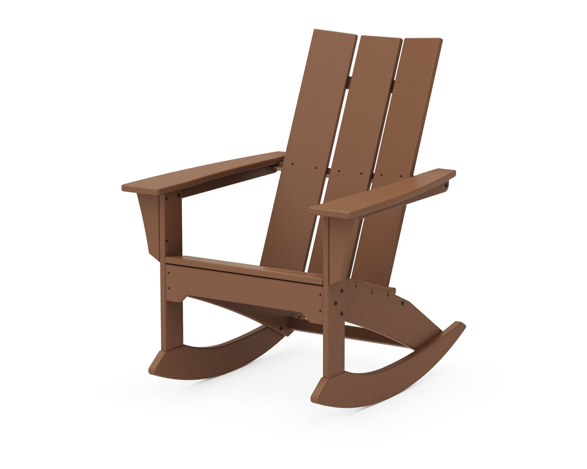 POLYWOOD Modern Adirondack Rocker in Teak
