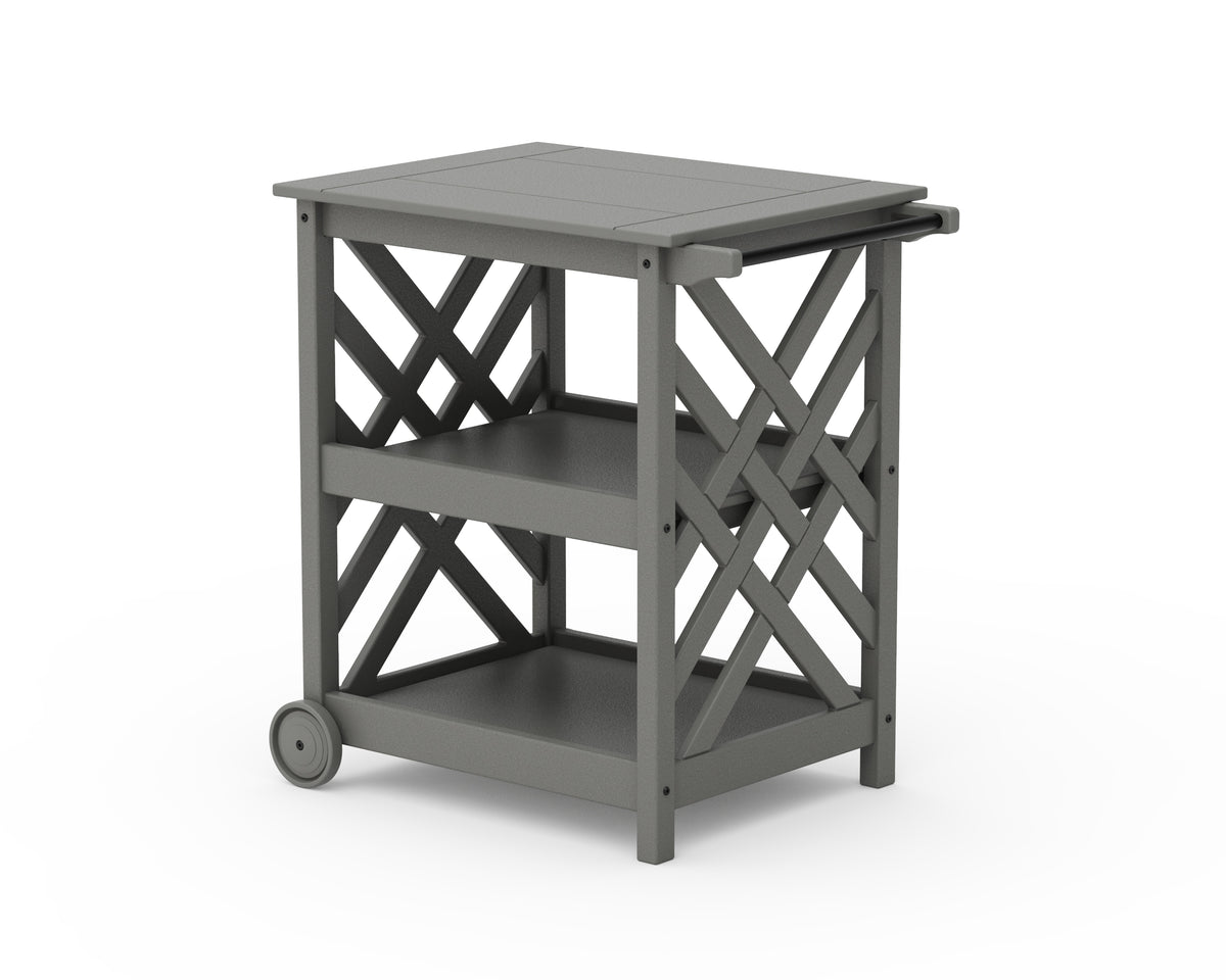 POLYWOOD Wovendale Bar Cart in Slate Grey