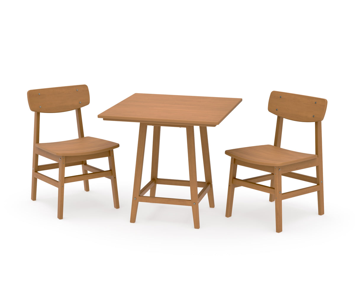 POLYWOOD Modern Studio Urban Chair 3-Piece Bistro Dining Set in Natural