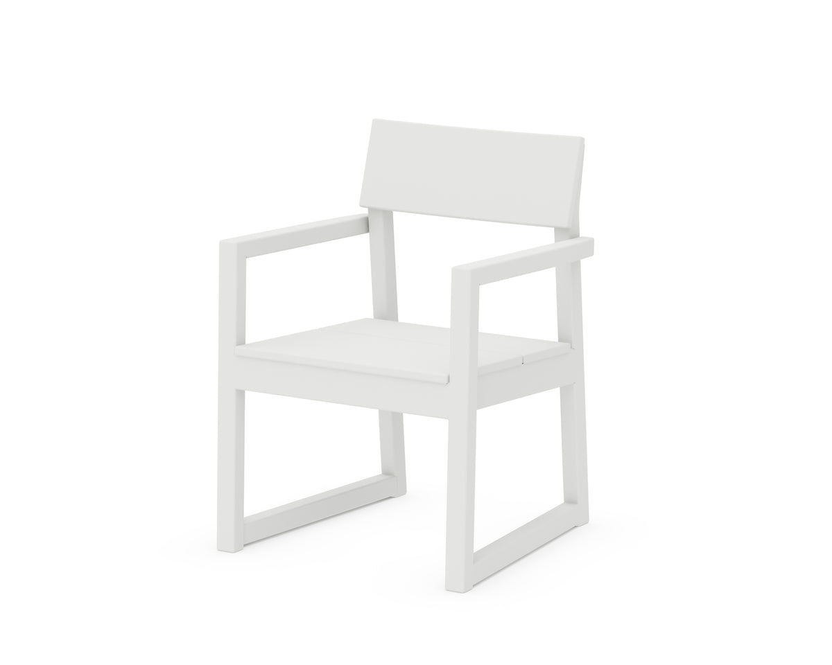 POLYWOOD EDGE Dining Arm Chair in White