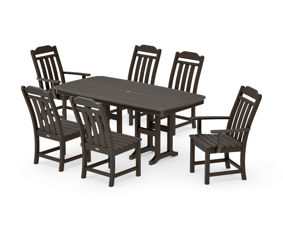 POLYWOOD Cottage 7-Piece Dining Set in Vintage Coffee