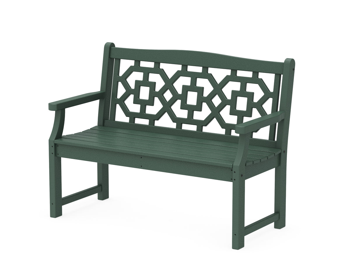 POLYWOOD Chinoiserie 48" Garden Bench in Green