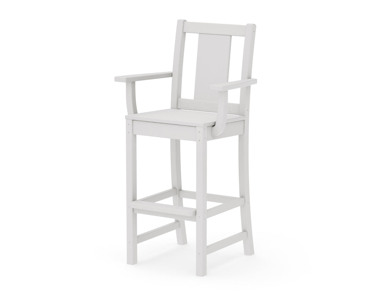 POLYWOOD Prairie Bar Arm Chair in Vintage White