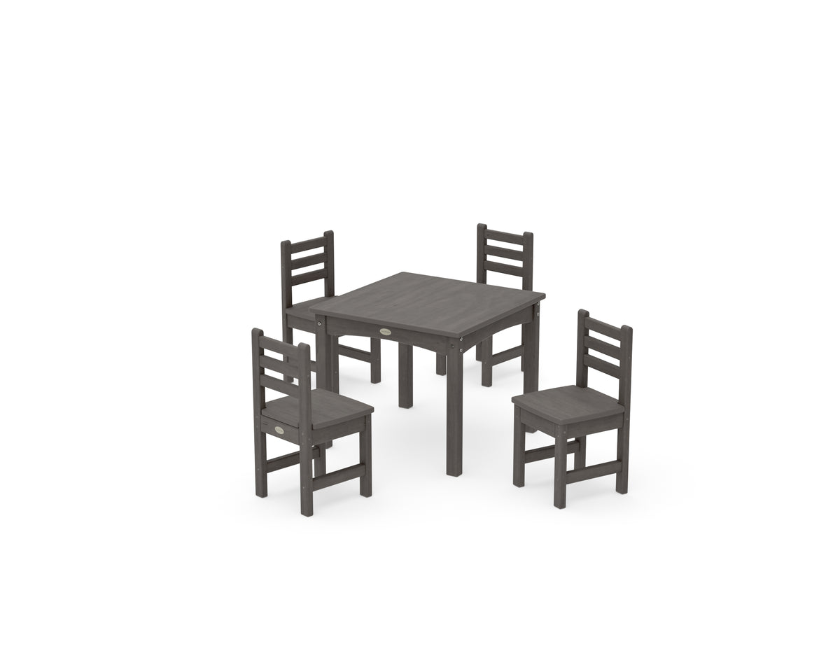POLYWOOD Lakeside Toddler 5-Piece Dining Set in Driftwood