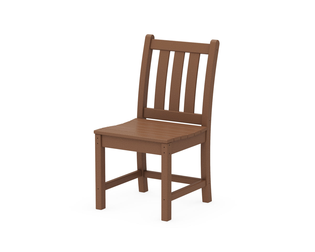 POLYWOOD Traditional Garden Dining Side Chair in Teak