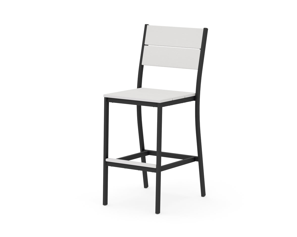 POLYWOOD Main Street Bar Side Chair in Black / Vintage White