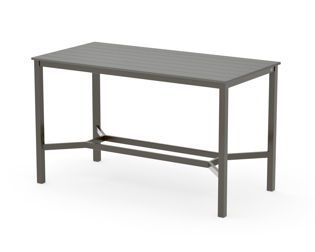 POLYWOOD Main Street 36 x 72 Bar Table in Bronze / Slate Grey