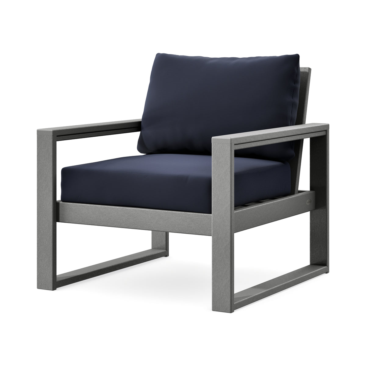 POLYWOOD EDGE Club Chair in Slate Grey / Navy