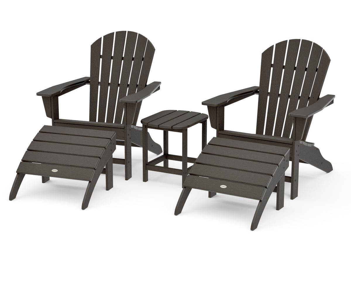 POLYWOOD South Beach Adirondack 5-Piece Set in Vintage Coffee