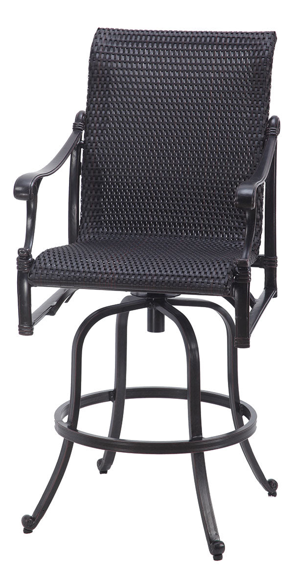 Gensun Michigan Woven Swivel Bar Stool in Carbon