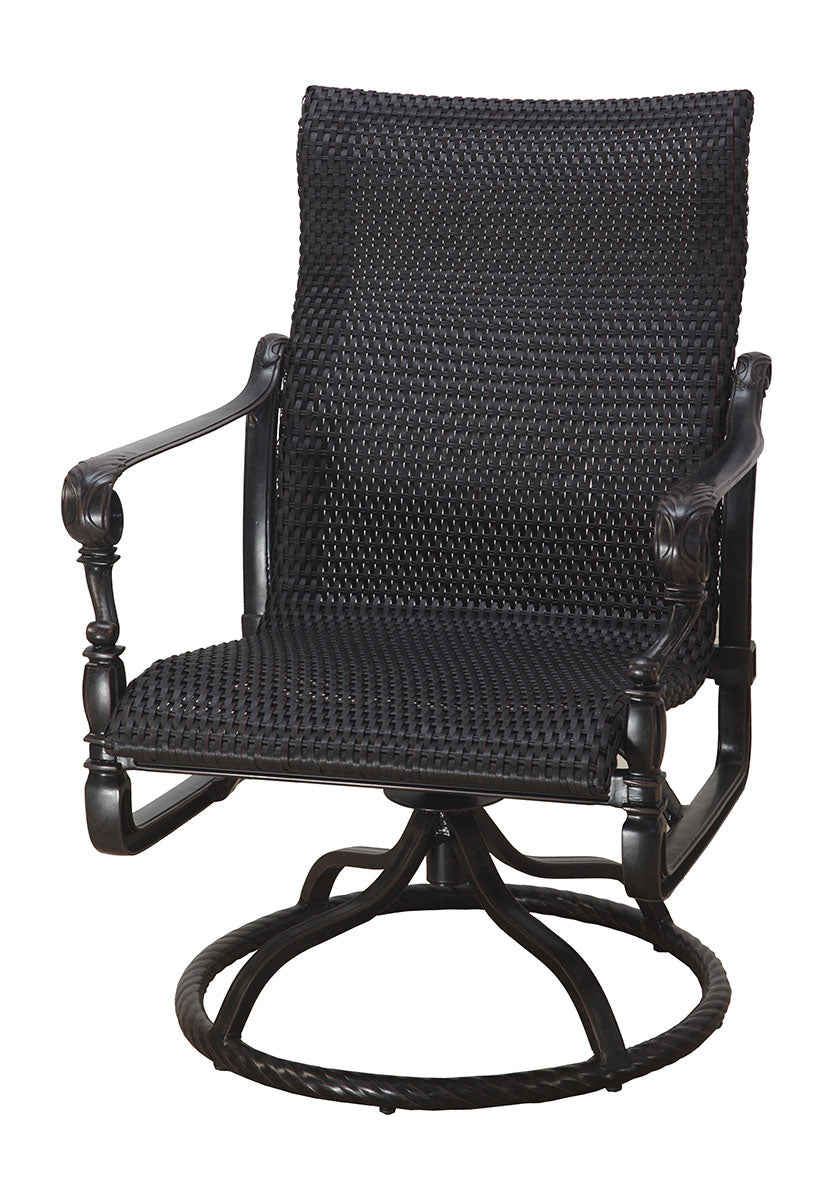 Gensun Grand Terrace Woven Standard Back Swivel Rocker in Vintage