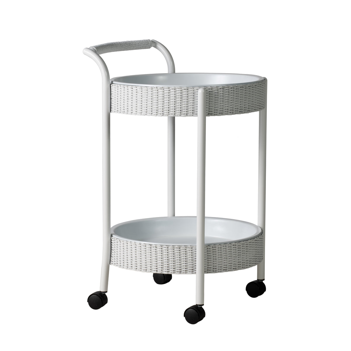 Lloyd Flanders Lloyd Loom Bar Cart with set-in serving trays – 2x2 Weave, lifestyle photo 1