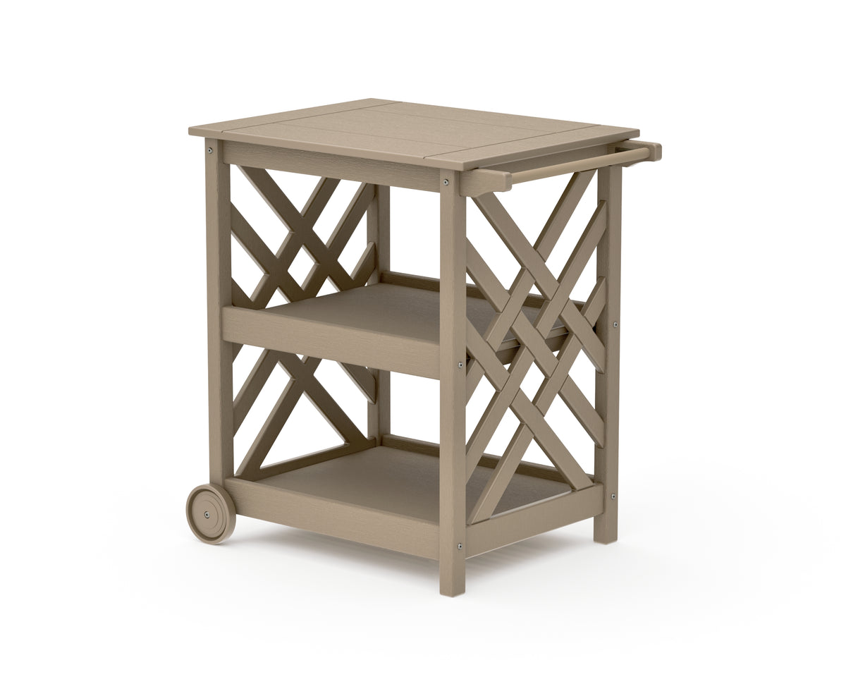 POLYWOOD Wovendale Bar Cart in Vintage Sahara