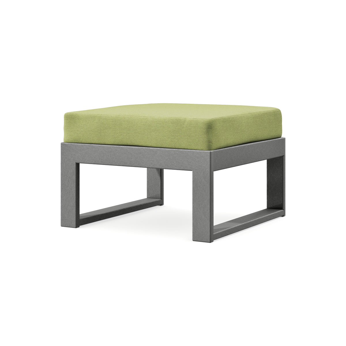 POLYWOOD Modular Ottoman - Modern in Slate Grey / Chartreuse Boucle