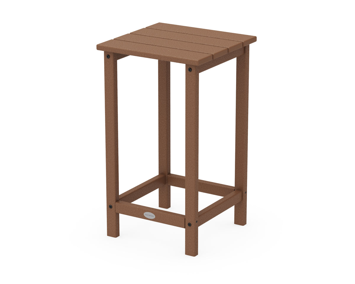 POLYWOOD Long Island 26" Counter Side Table in Teak