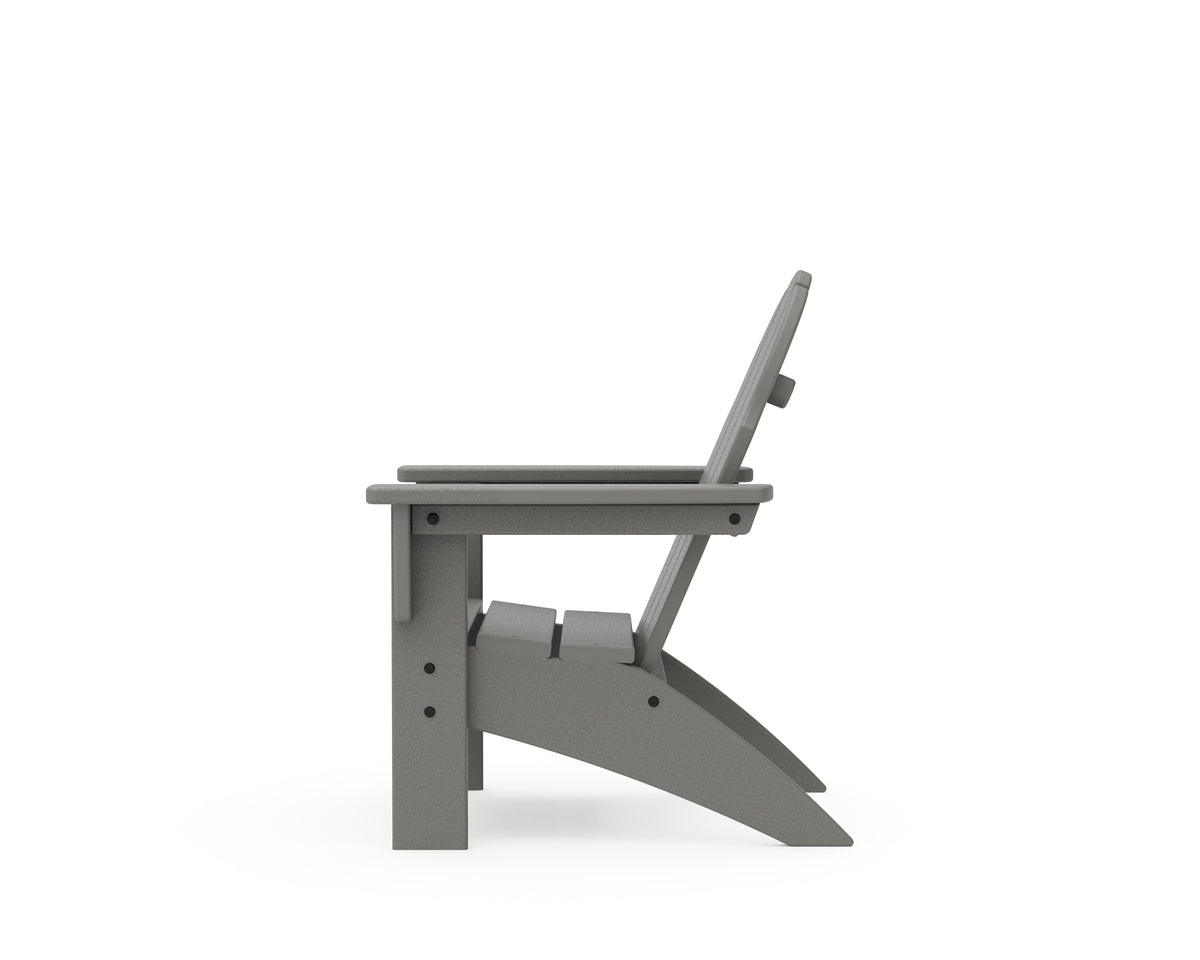 Second angled view of the POLYWOOD Kids Vineyard Adirondack Chair in Slate Grey