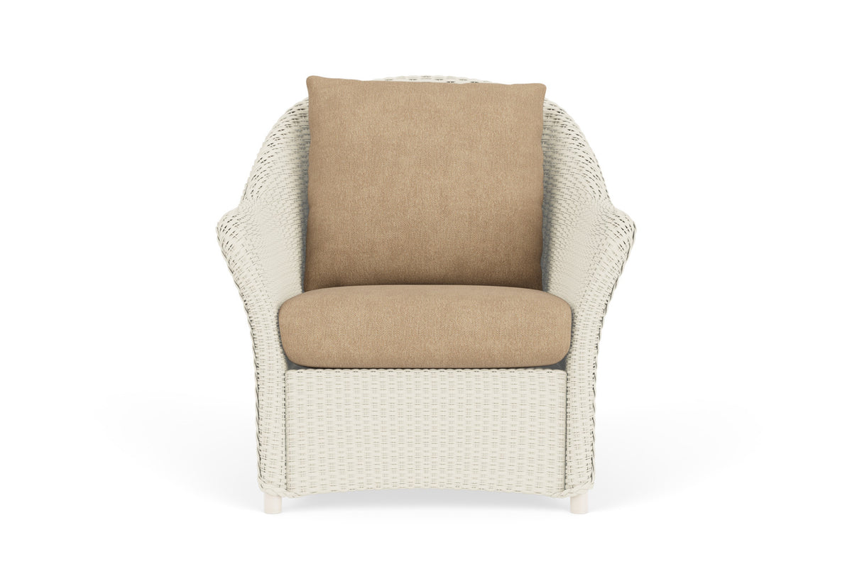 Lloyd Flanders Weekend Retreat Lounge Chair in Ivory with Hayden Sand fabric