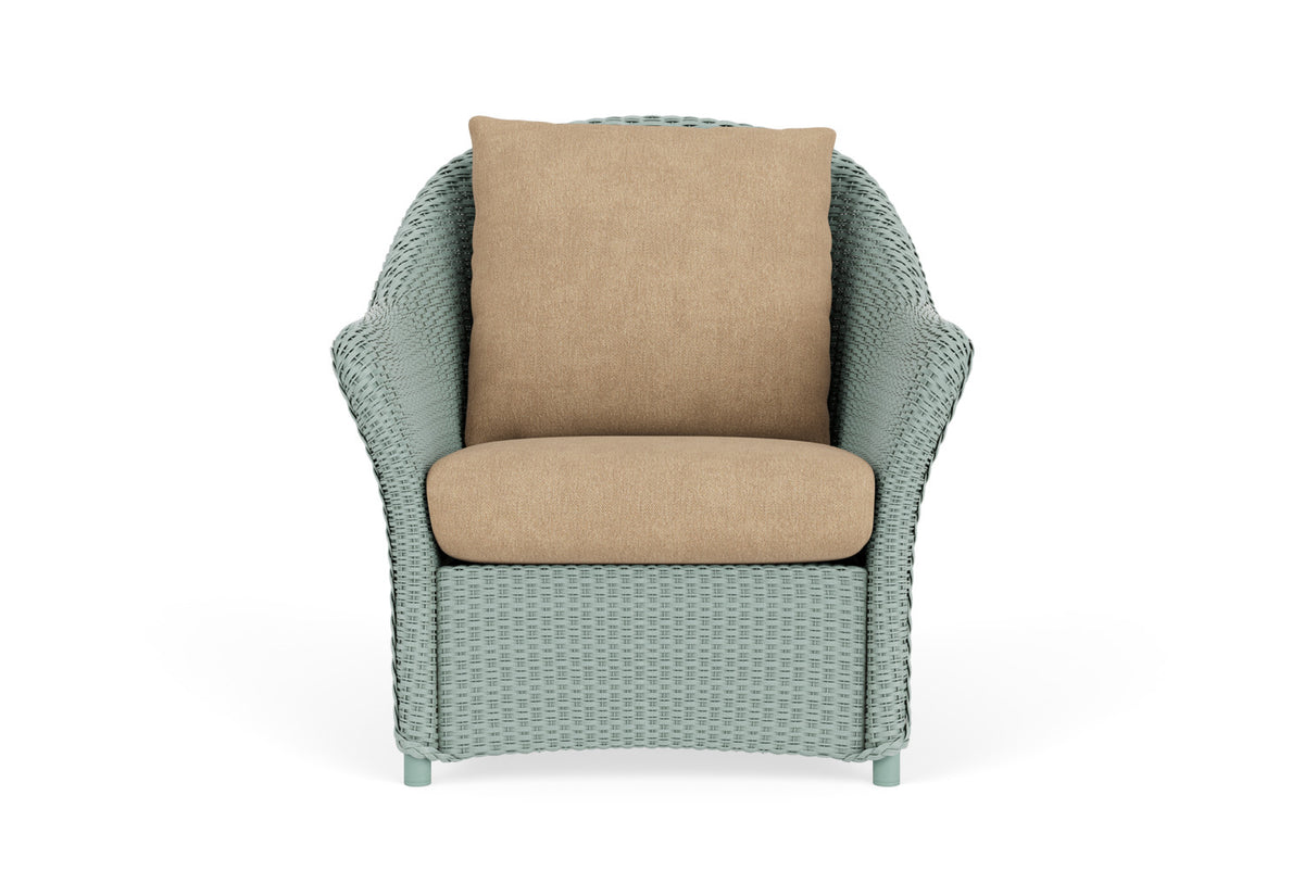 Lloyd Flanders Weekend Retreat Lounge Chair in Sea Glass with Hayden Sand fabric