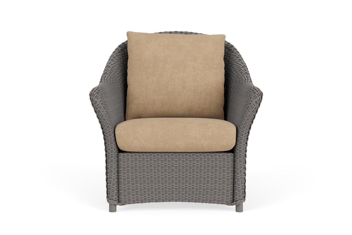 Lloyd Flanders Weekend Retreat Lounge Chair in Pewter with Hayden Sand fabric
