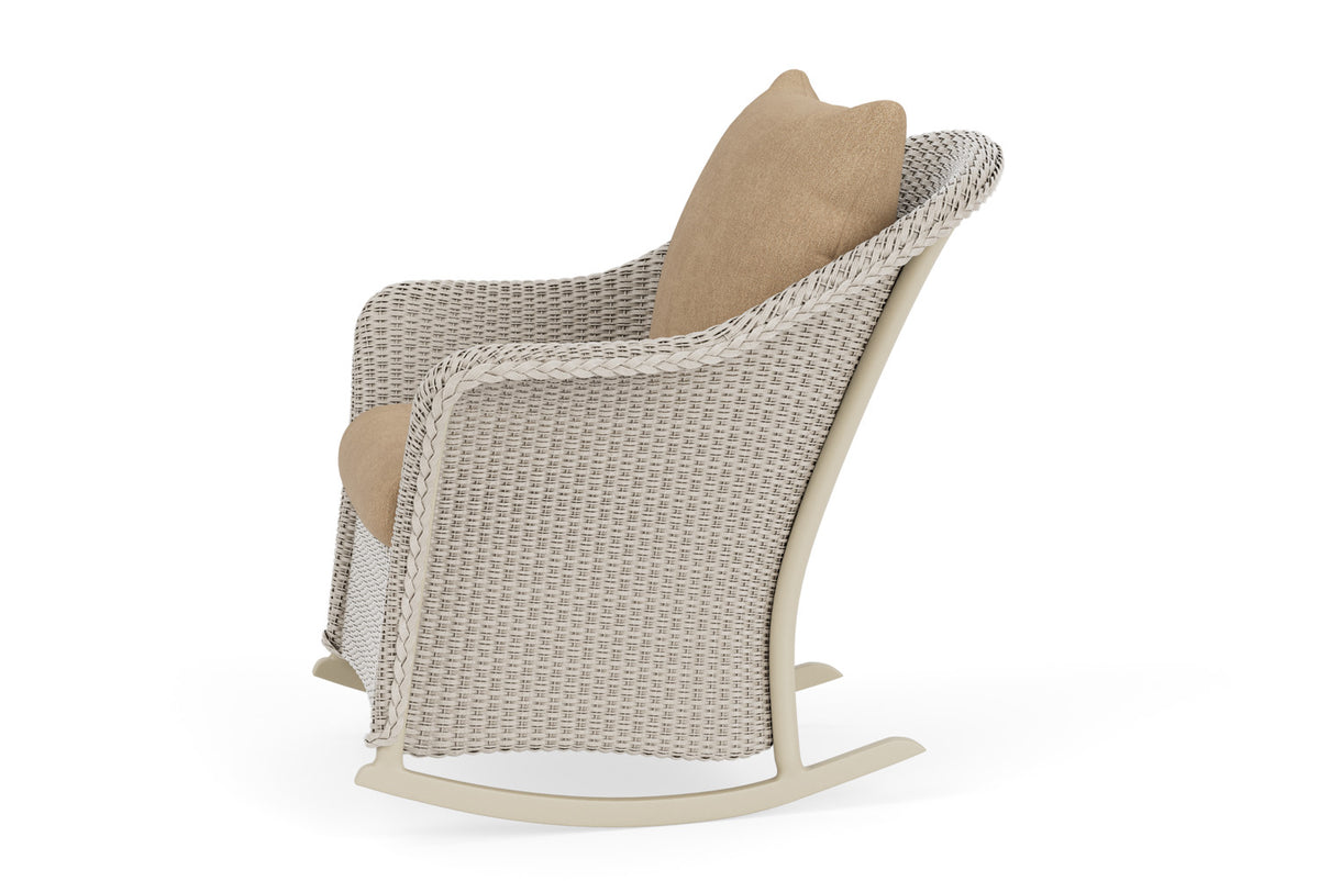 Lloyd Flanders Weekend Retreat Lounge Rocker in Linen with Hayden Sand fabric, view 9
