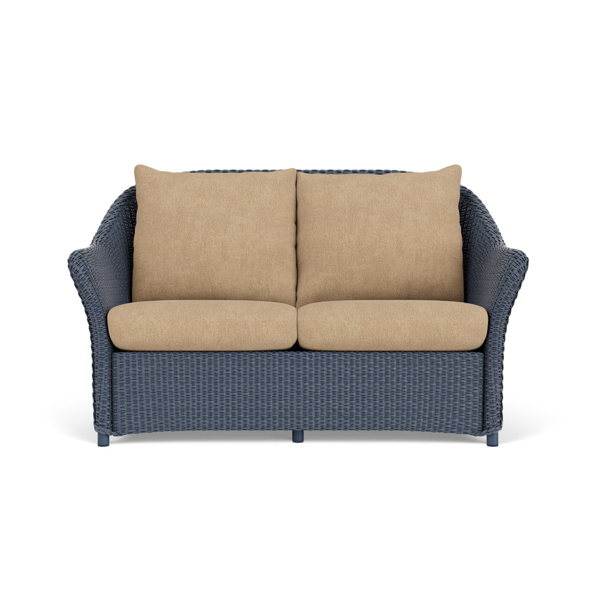 Lloyd Flanders Weekend Retreat Conversation Set in Denim Blue with Hayden Sand fabric