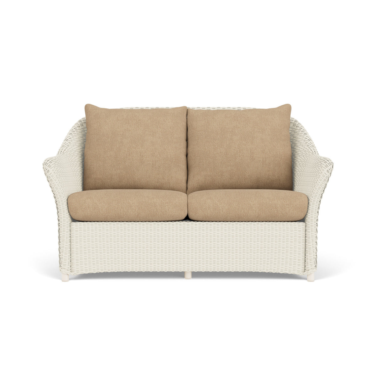 Lloyd Flanders Weekend Retreat Conversation Set in Ivory with Hayden Sand fabric