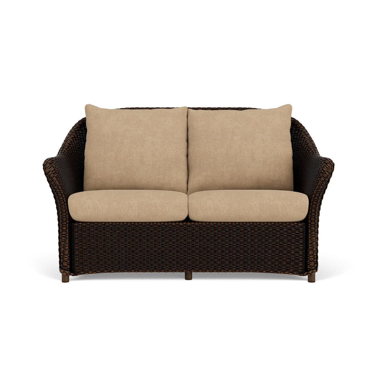 Lloyd Flanders Weekend Retreat Conversation Set in Mink with Hayden Sand fabric