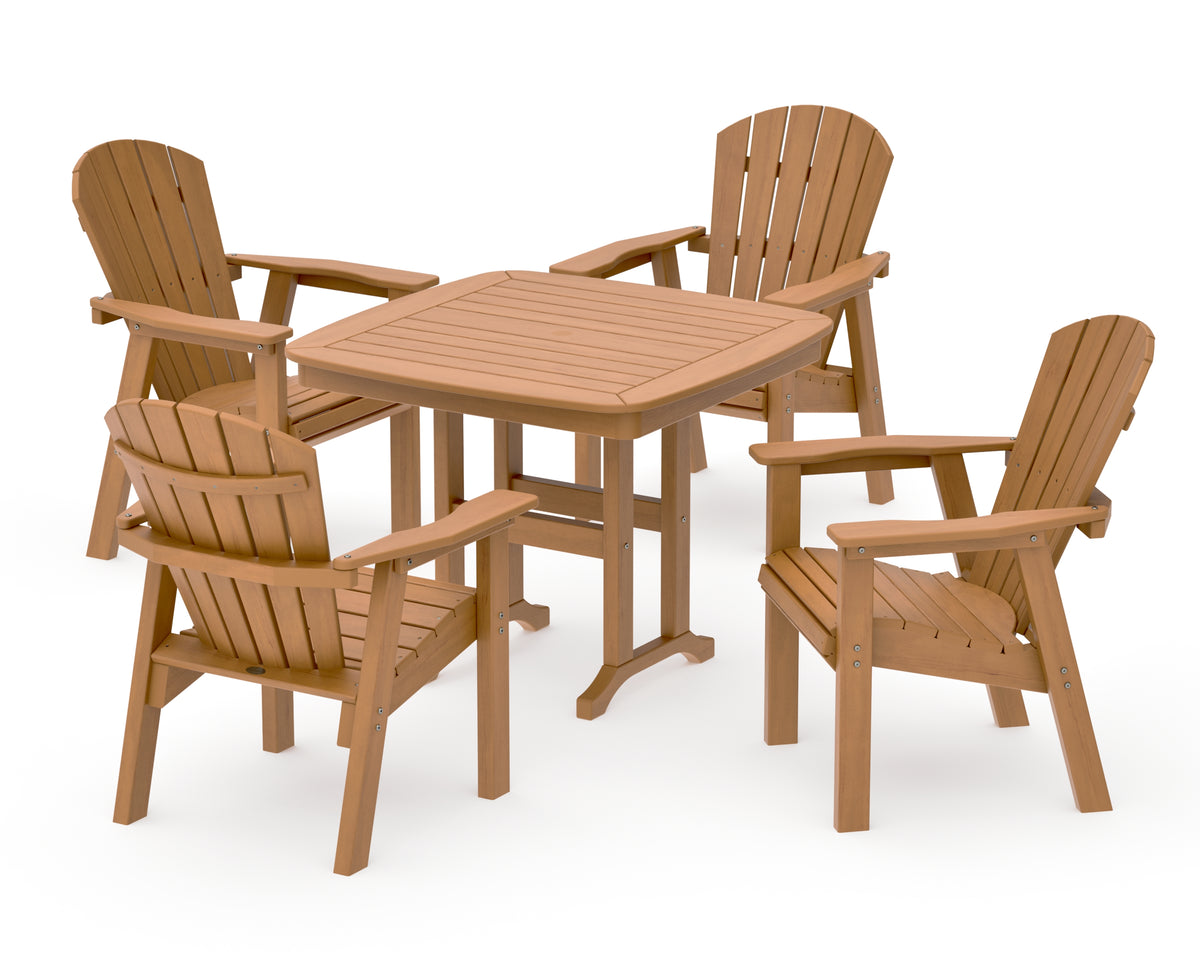 POLYWOOD Seashell 5-Piece Dining Set in Natural