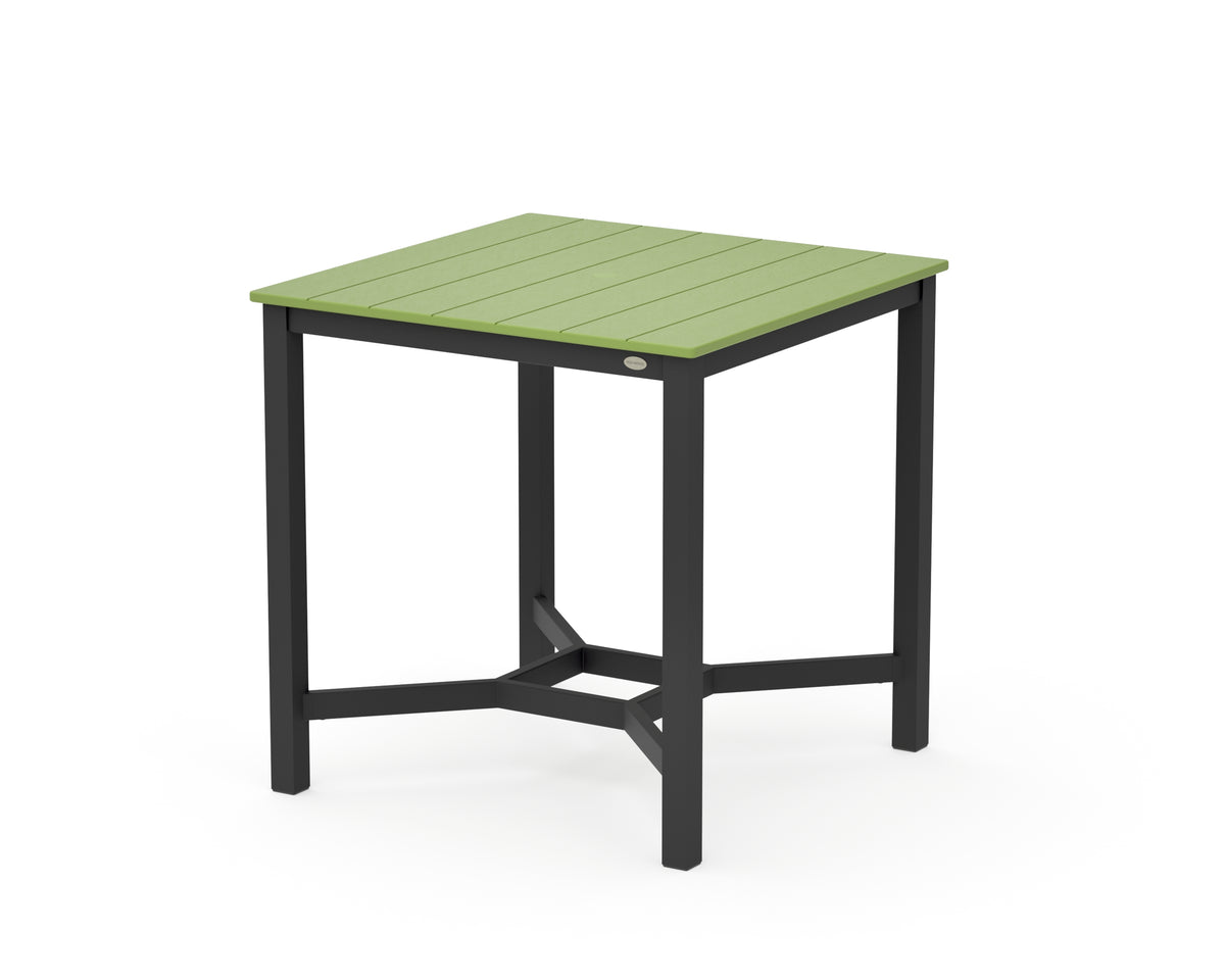 POLYWOOD Main Street 36 x 36 Counter Table in Black / Lime