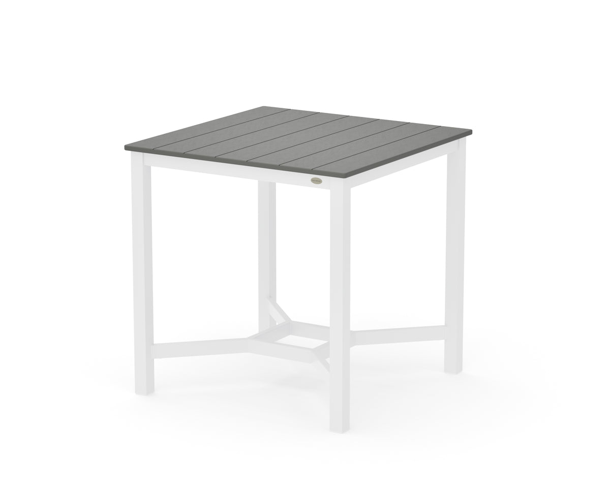 POLYWOOD Main Street 36 x 36 Counter Table in White / Slate Grey