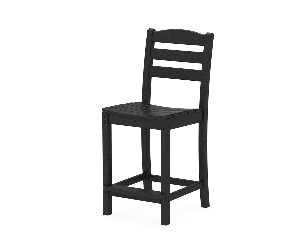 POLYWOOD La Casa Café Counter Side Chair in Black