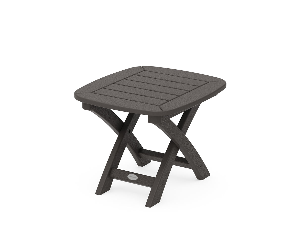 POLYWOOD Nautical 21" x 18" Side Table in Vintage Coffee