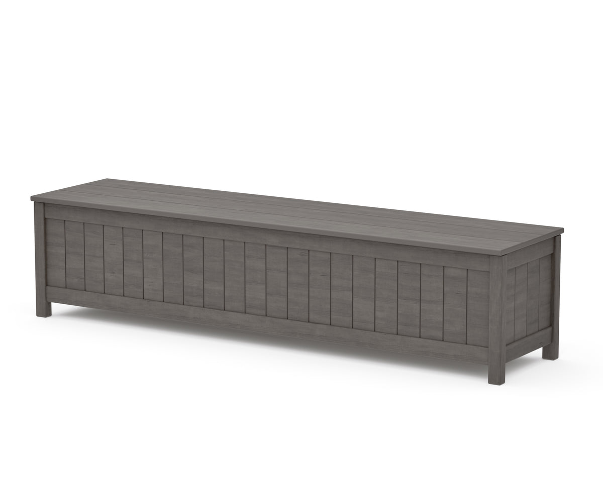POLYWOOD Vineyard 72" Storage Bench in Driftwood