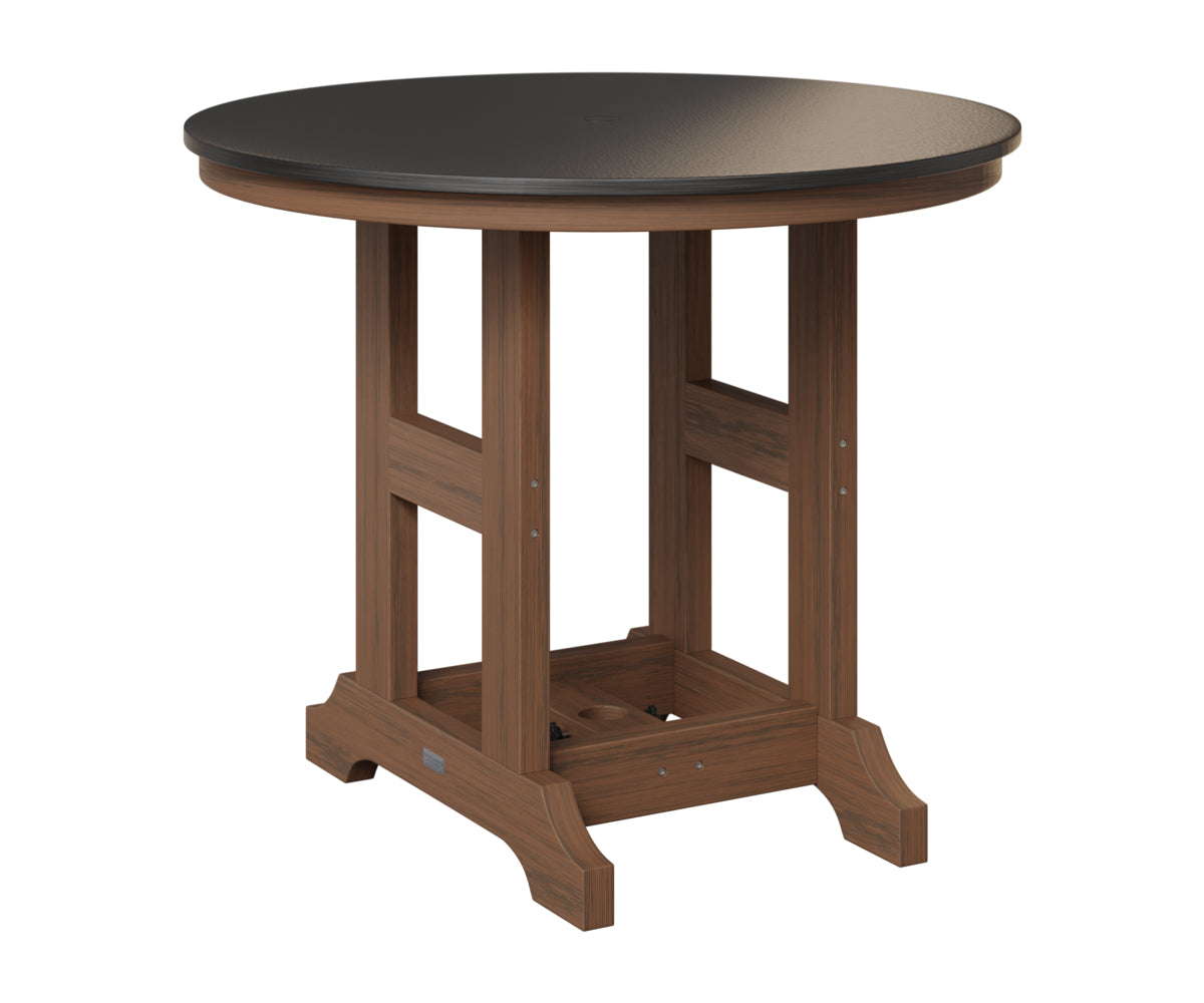 Berlin Gardens Garden Classic 38" Round Table in Brazilian Walnut, Hammered Black top