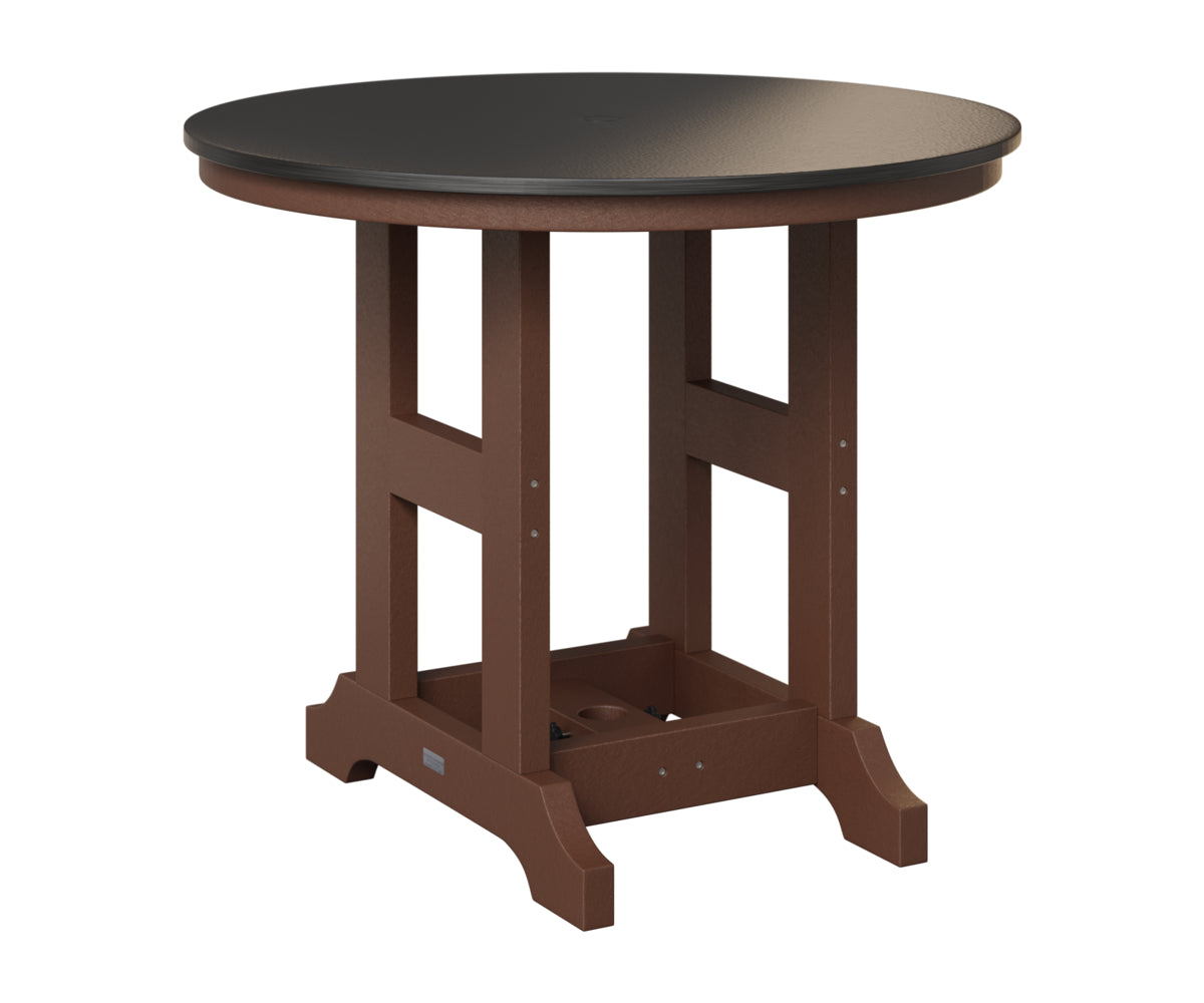 Berlin Gardens Garden Classic 38" Round Table in Chocolate Brown, Hammered Black top