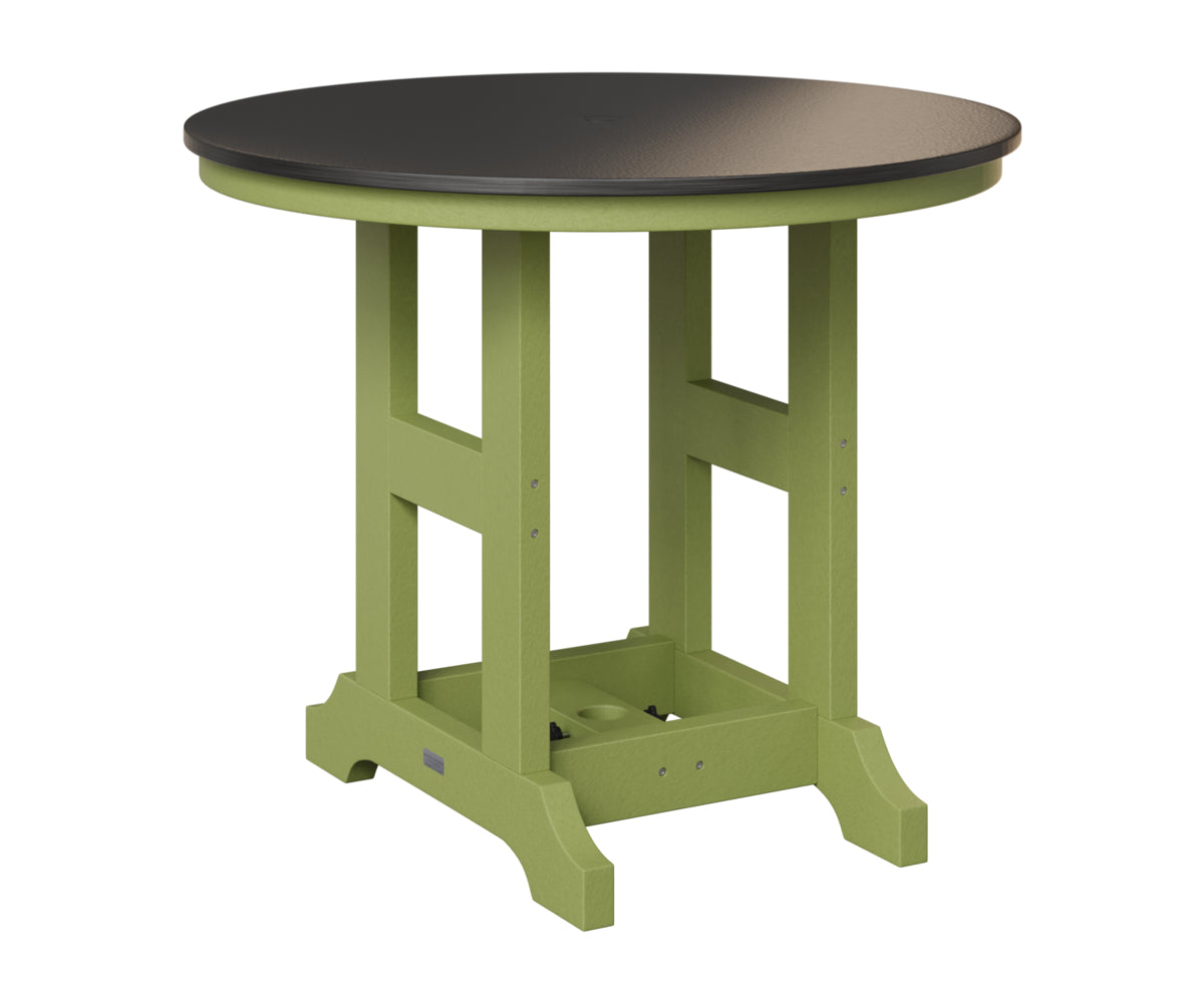 Berlin Gardens Garden Classic 38" Round Table in Kiwi Green, Hammered Black top