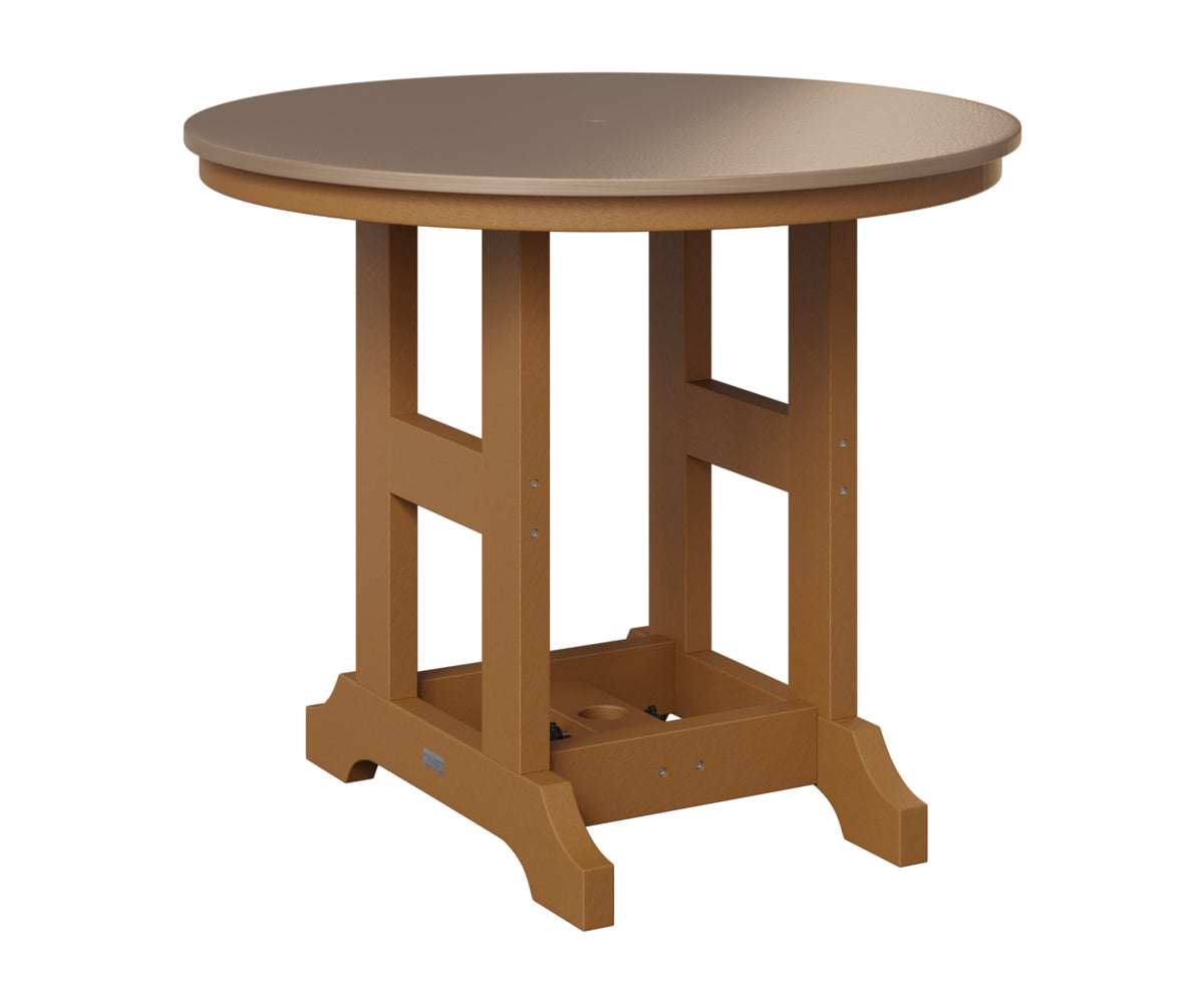 Berlin Gardens Garden Classic 38" Round Table in Cedar, Hammered Bronze top