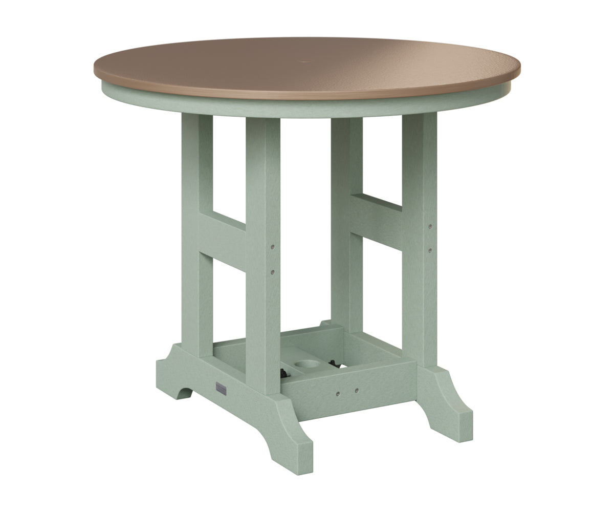 Berlin Gardens Garden Classic 38" Round Table in Sea Foam, Hammered Bronze top