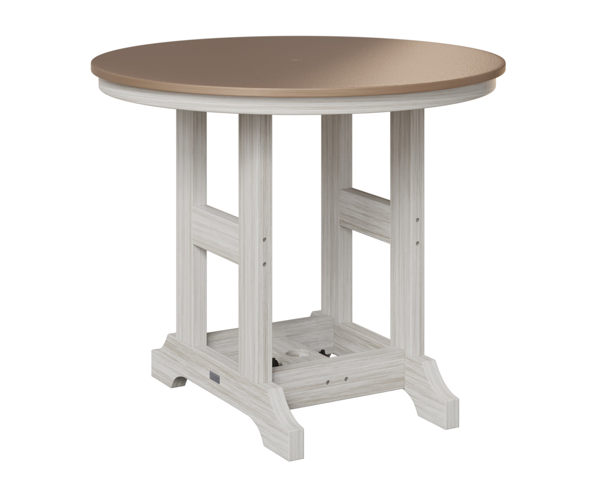 Berlin Gardens Garden Classic 38" Round Table in Seashell, Hammered Bronze top