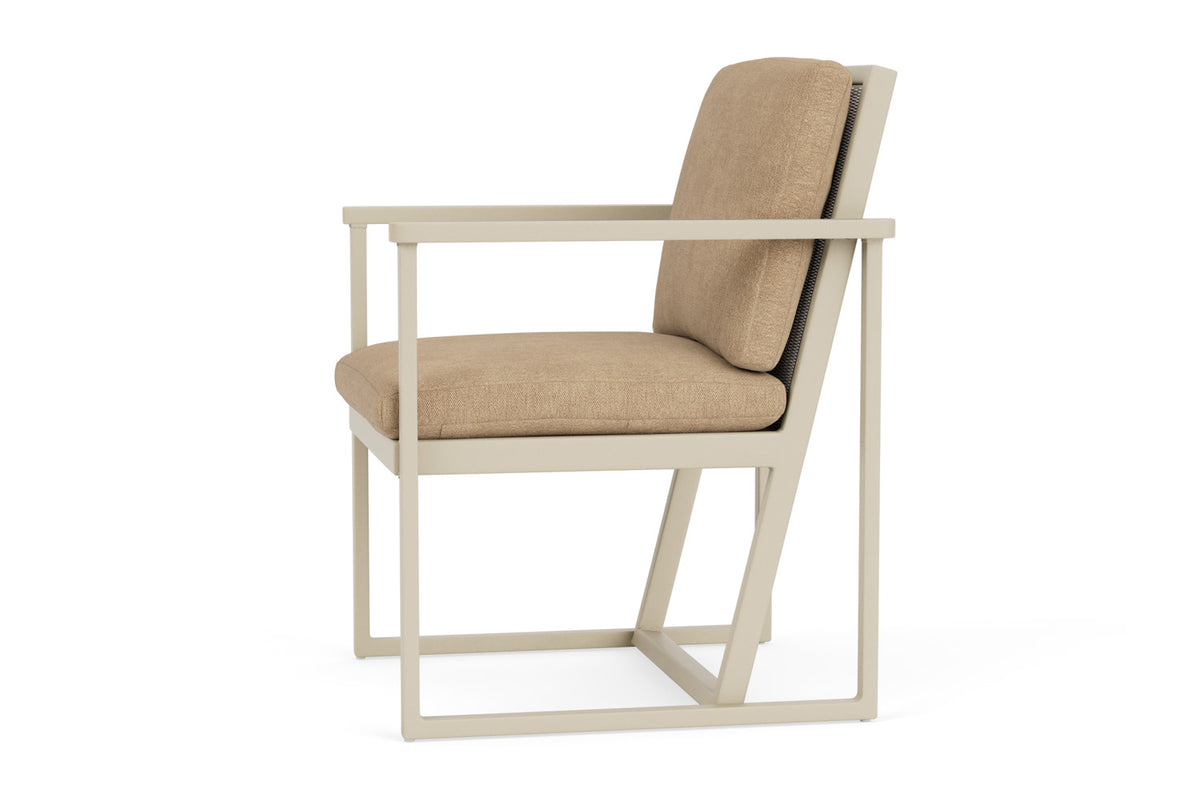 Lloyd Flanders Summit Dining Armchair in Linen with Hayden Sand fabric, view 9