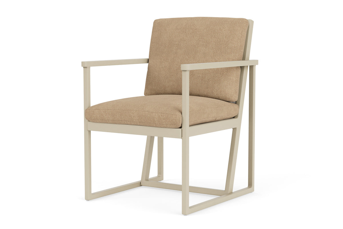 Lloyd Flanders Summit Dining Armchair in Linen with Hayden Sand fabric, view 10