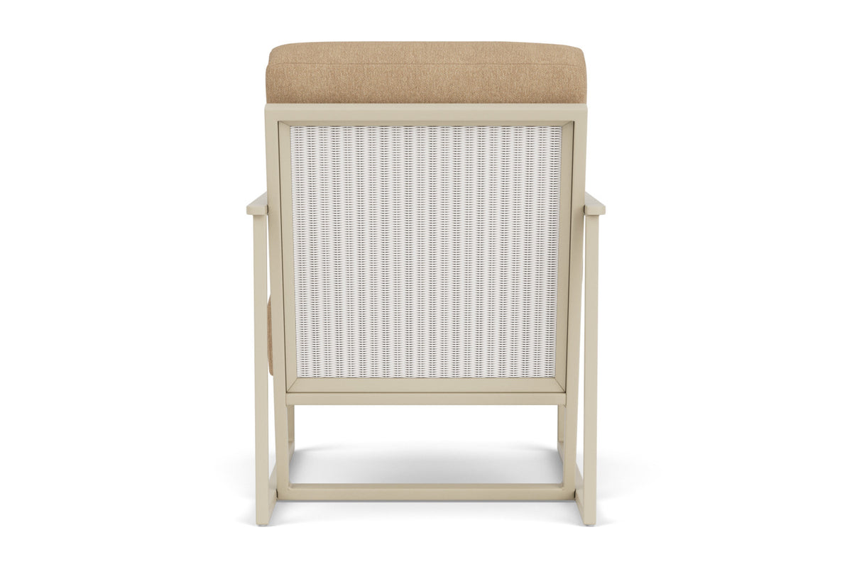 Lloyd Flanders Summit Lounge Chair in Linen with Hayden Sand fabric, view 7