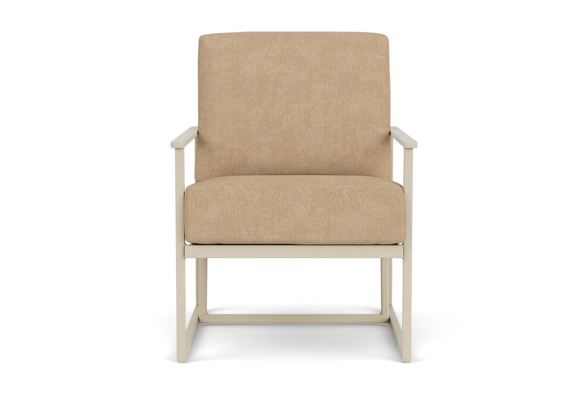 Lloyd Flanders Summit Lounge Chair in Linen with Hayden Sand fabric