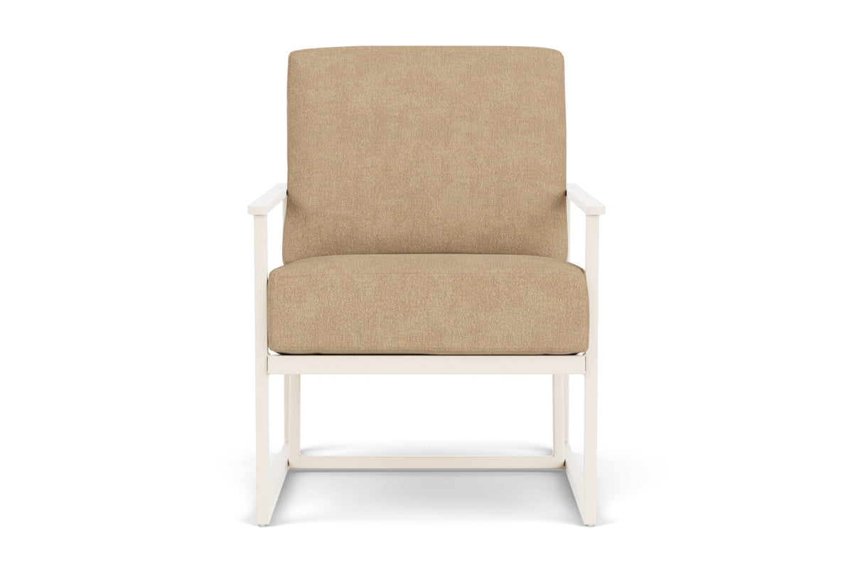 Lloyd Flanders Summit Lounge Chair in Ivory with Hayden Sand fabric