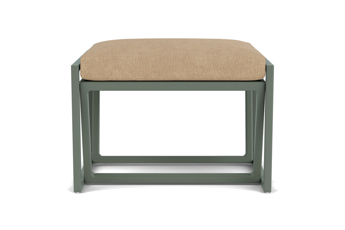 Lloyd Flanders Summit Ottoman in Spruce with Hayden Sand fabric