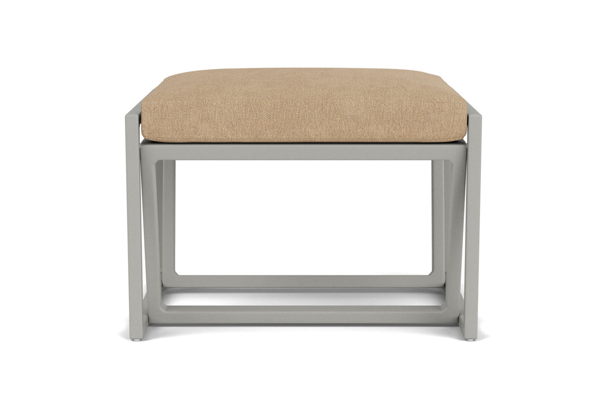 Lloyd Flanders Summit Ottoman in Platinum with Hayden Sand fabric